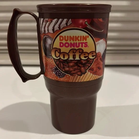 Dunkin' Donuts Coffee Travel Mug Vintage Whirley with Lid 16oz - Picture 3 of 4